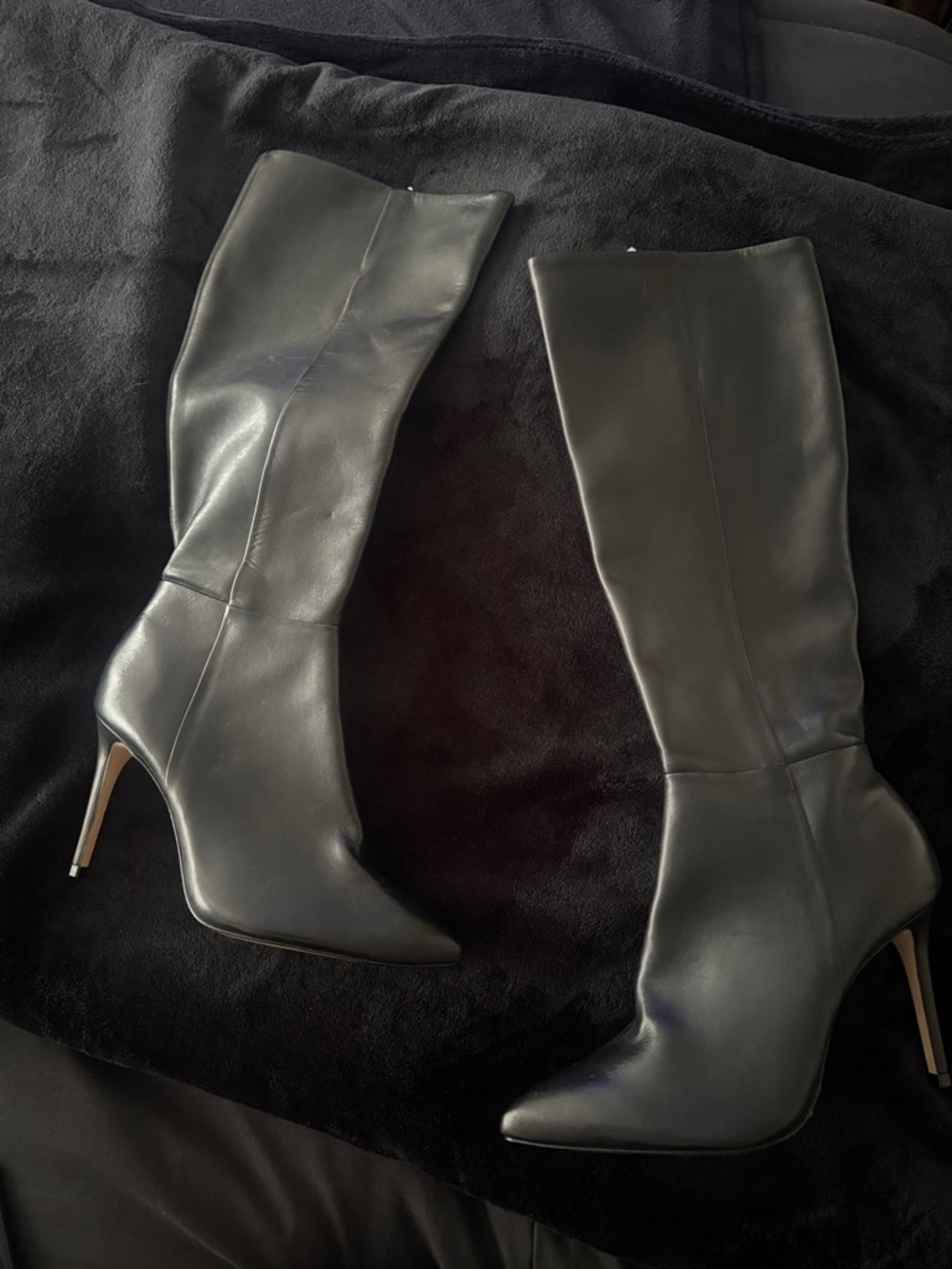 NIB Schutz Magali Up Black Leather Boots 8